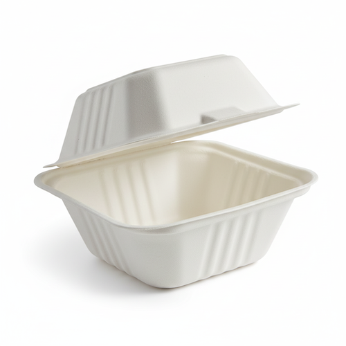 15cm 450ml-Sugarcane-Square-Clamshell